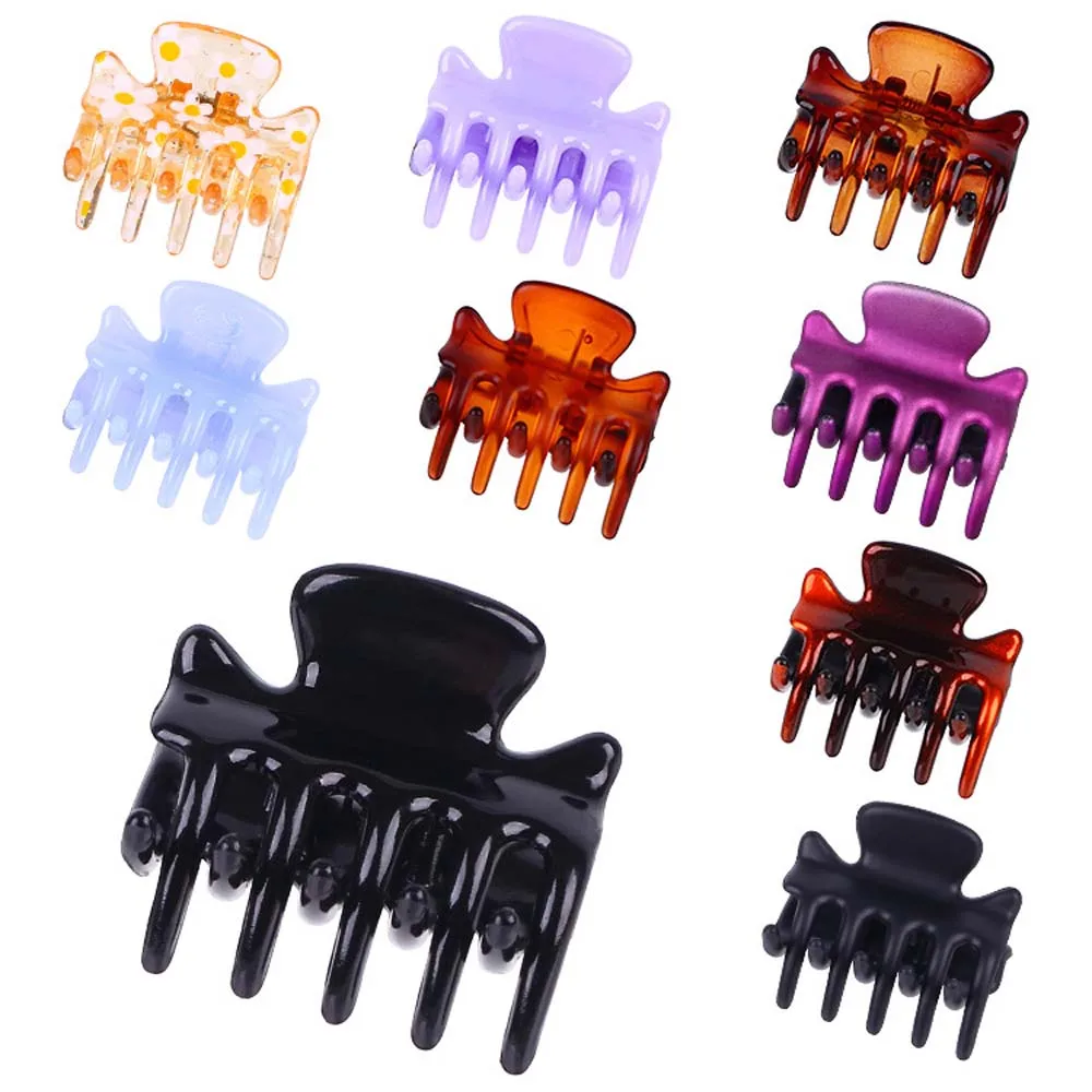 Top Trends: 12 Pcs / Set Y2K Girls Hair Clips 3cm Mini Crab Hair Claw Plastic Hairpin Jaw Clamp Hair Styling Tool Accessories Shoppable Styles