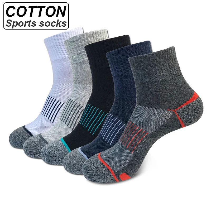 Top Trends: High Quality 5 Pairs / Lot Combed Cotton Men's Socks New Casual Breathable Active Socks Man Stripe Long Sock EU38-45 Shoppable Styles