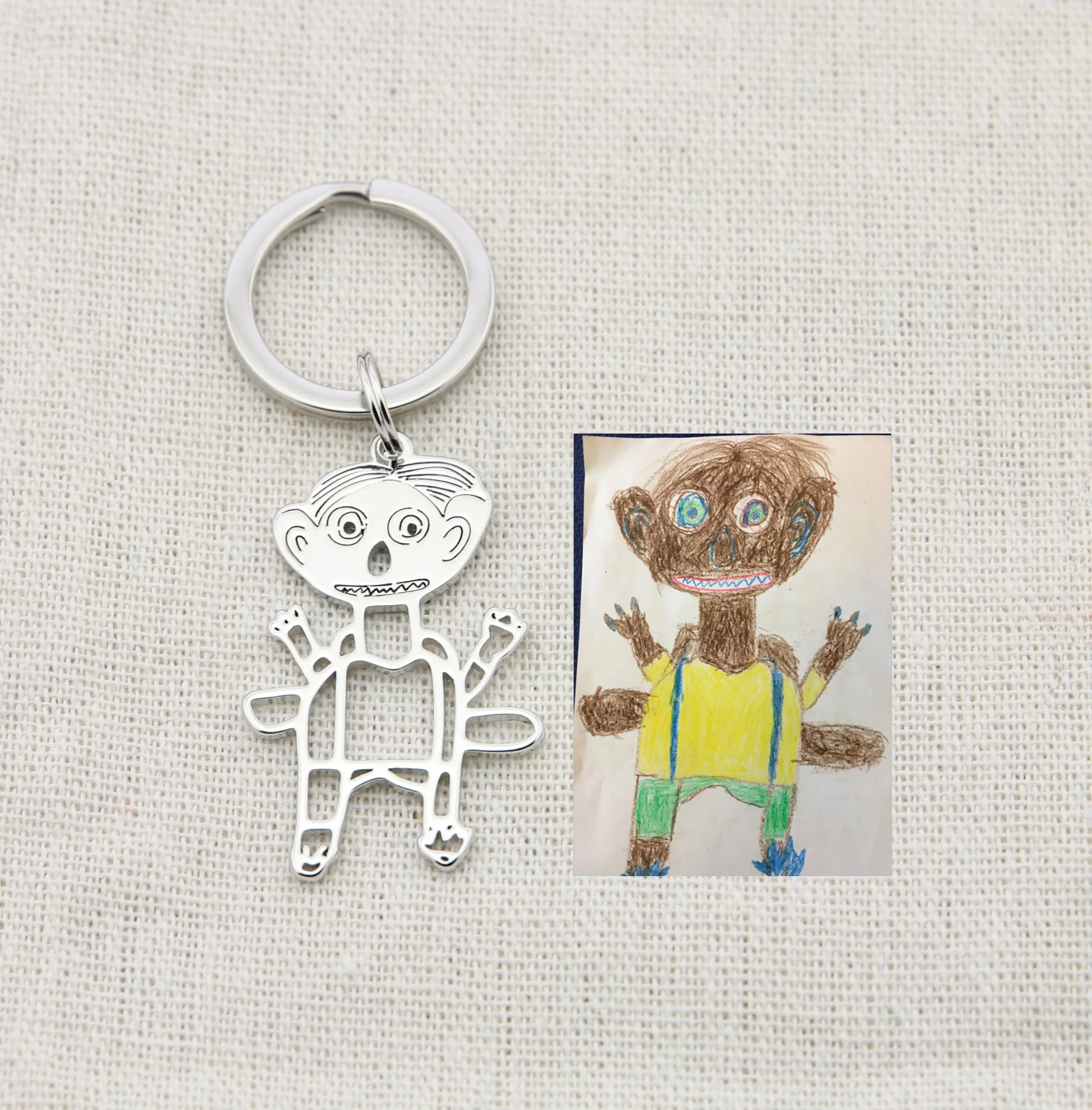 Top Trends: Customized Children's Drawing Keychain Kid's Art Child Artwork Personalized Keyring Custom Name Jewelry Father's Day GIFT Kids Shoppable Styles