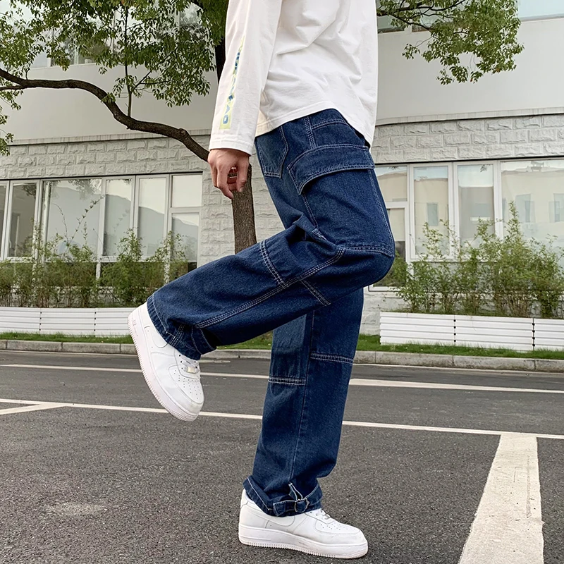 Top Trends: Men Wide Leg Jeans Hip Hop Casual Men's Straight Baggy Denim Pants Streetwear Skateboard Pant Neutral Trousers Plus Size S-5XL Shoppable Styles - Image 4