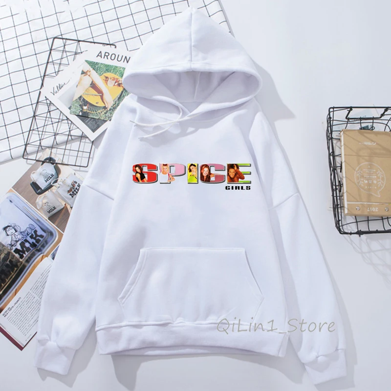 Top Trends: High Quality Pop Girl Band Spice Girls Hoodie Woman Vintage 90s Sudadera Mujer Streetwear High Quality Hooded Sweatshirt Shoppable Styles