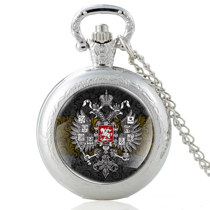 Top Trends: Российская империя Pattern Glass Cabochon Quartz Vintage Pocket Watch Men Women Chain Hours Clock Pendant Necklace Gifts Shoppable Styles