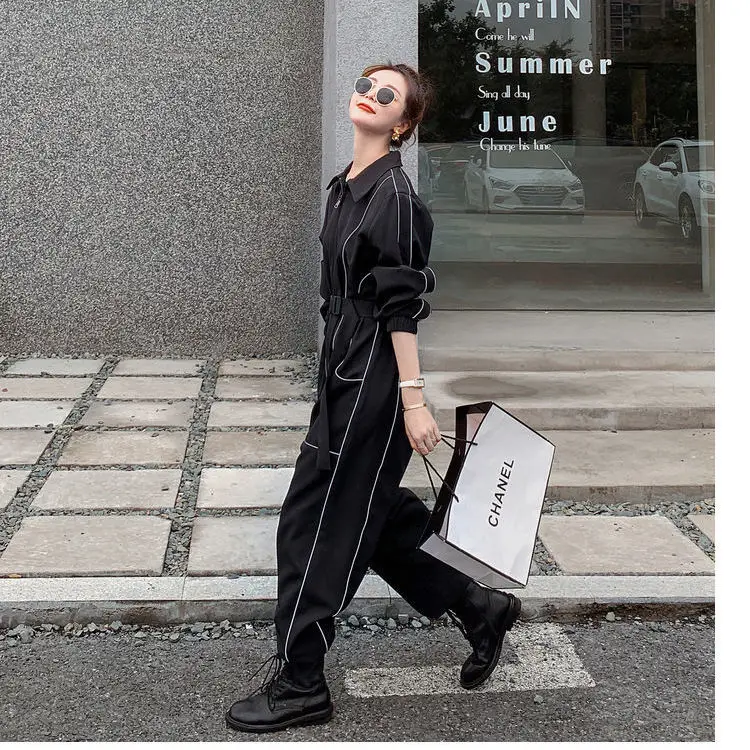 Top Trends: Autumn Winter Women Jumpsuits Loose Casual Patchwork Full Length Harem Pants Jump Suits For Women Shoppable Styles - Image 3