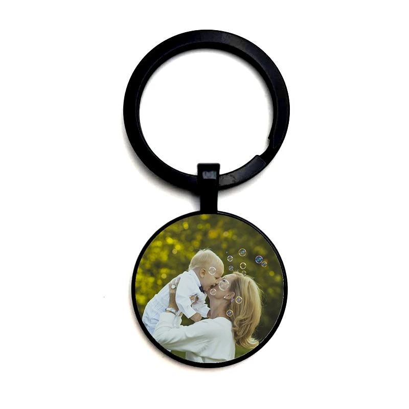 Top Trends: New Punk Style 3 Color Glass Custom Keychain Baby Children Parents Siblings Friends Art Photo Custom Keyring Shoppable Styles