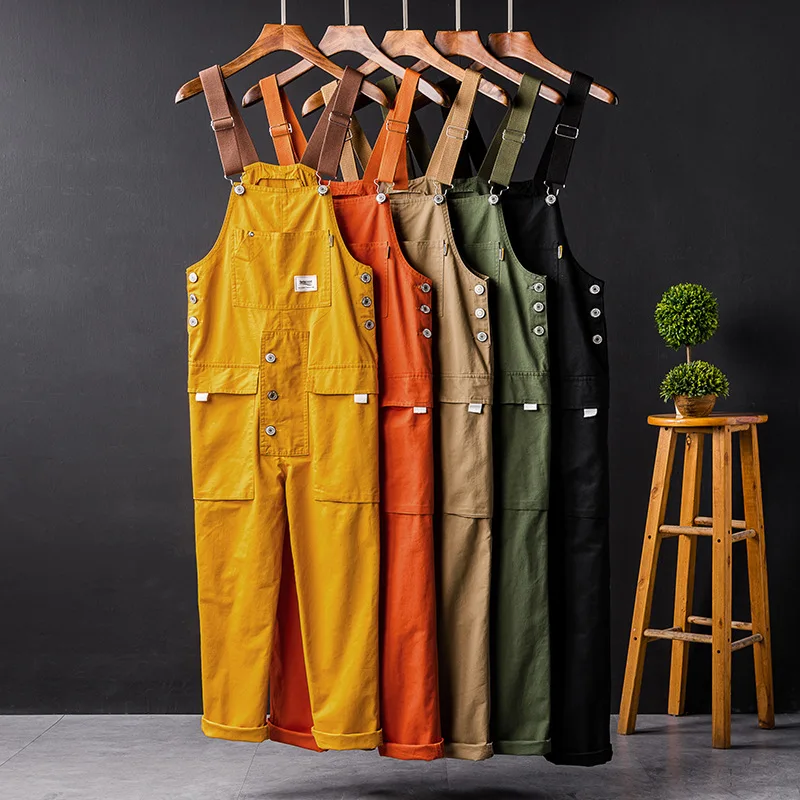 Top Trends: 2023 Summer Men Bib Pants Solid Color Casual Jumpsuits Women Streetwear Joggers Multi Pockets Fashion Suspenders Cargo Overalls Shoppable Styles