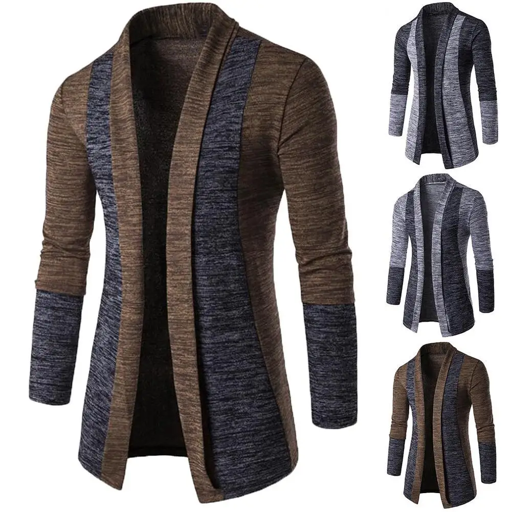 Top Trends: New Retro Men&#039;s Sweater Men&#039;s Cardigan Stitching Contrast Color Long-sleeved Slim-fit Sweater Jacket Jaqueta Masculina Inverno Shoppable Styles