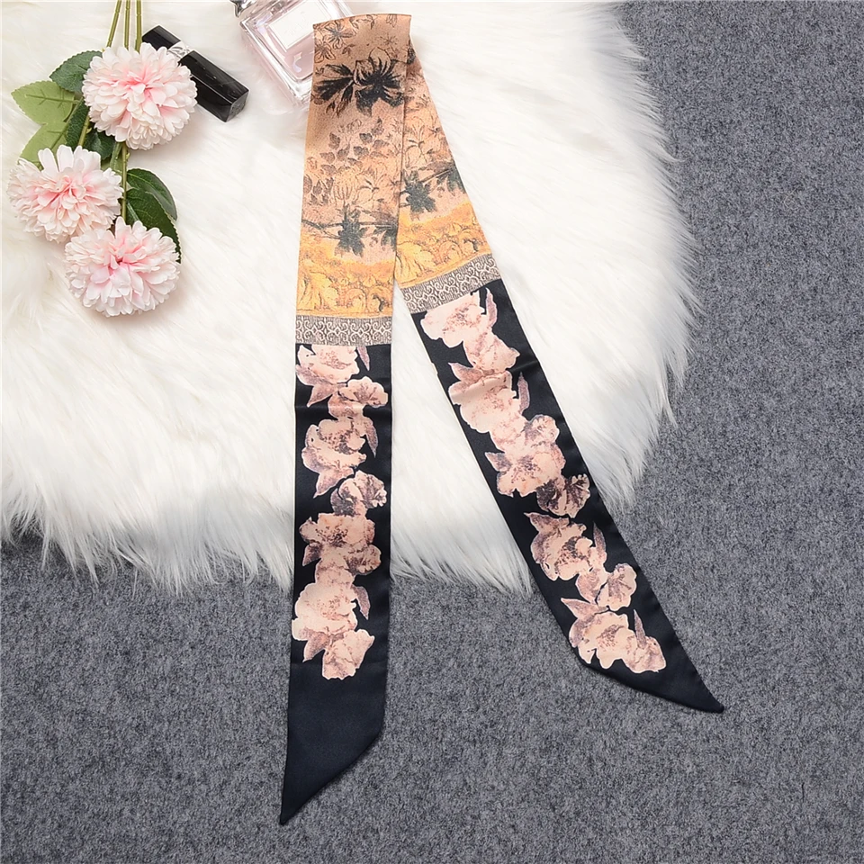 Top Trends: 2023 New Design Brand Twill 100% Silk Scarf Women Bag Scarves Wrist Towel Foulard Head Scarf Summer Neckerchief For Ladies Shoppable Styles