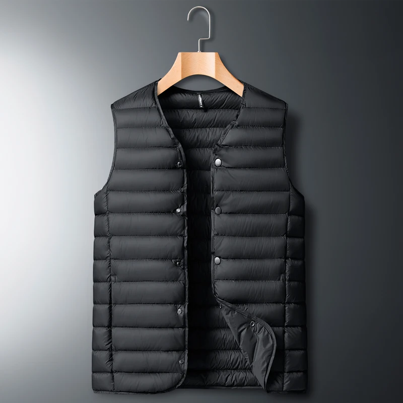 Top Trends: 2023 New Autumn Winter Wear Inside Outside V-Neck Vest, Down Jacket, Men'S Short, Light, Warm, Fashionable Handsome Waistcoat Shoppable Styles