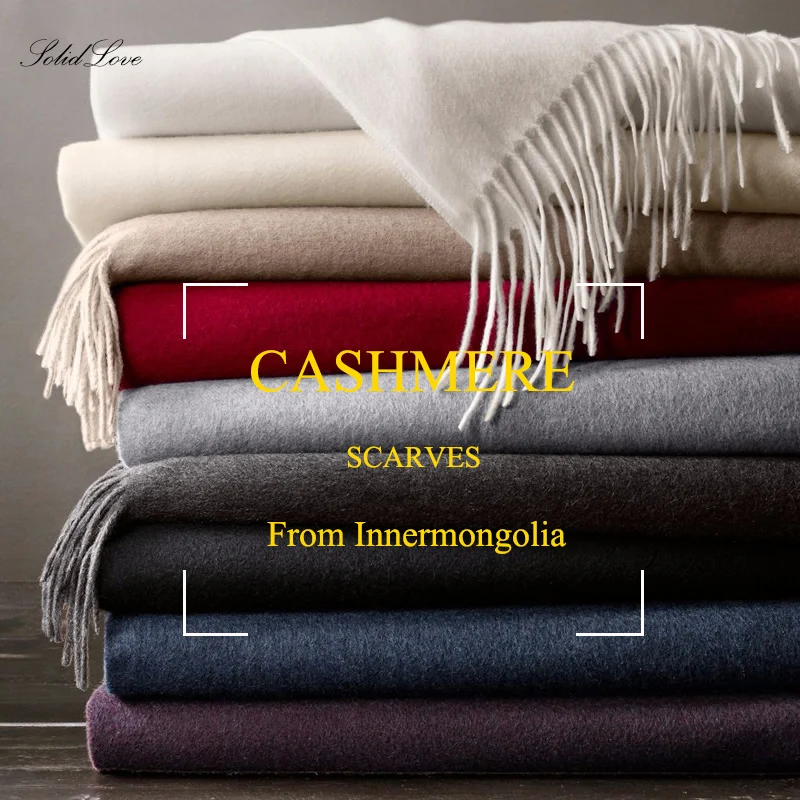 Top Trends: Cashmere Scarf Women Winter Shawls And Wraps For Ladies Stole Fame Solid Warps Winter Cashmere Wool Scarves Luxury Pashmina Shoppable Styles