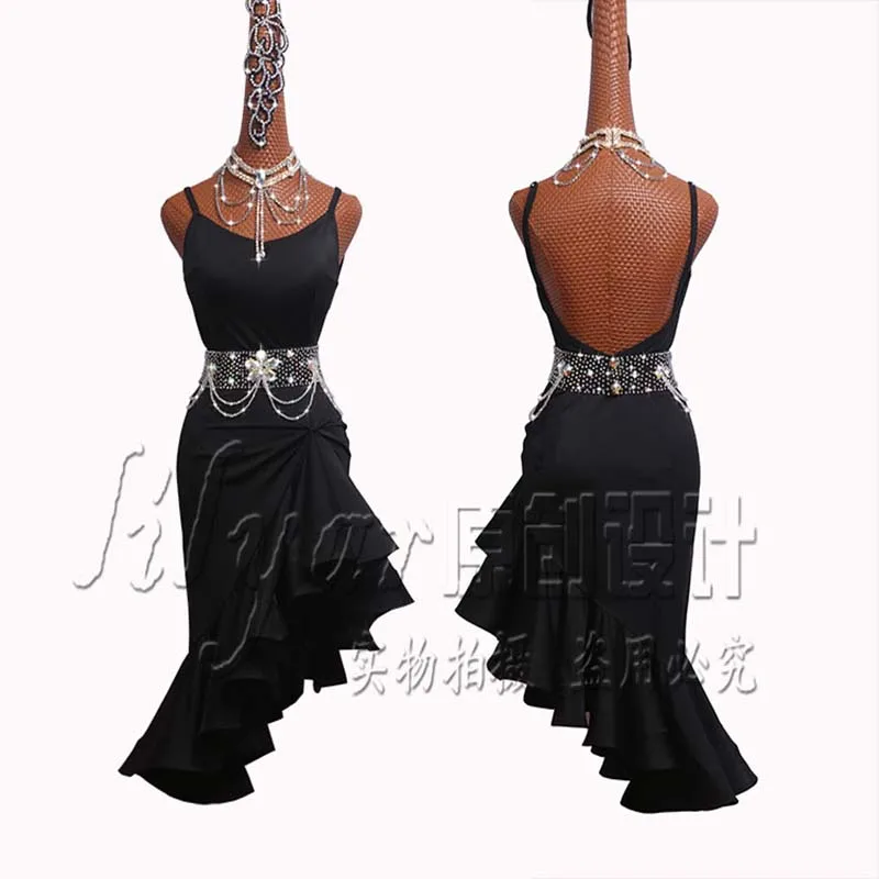 Top Trends: Latin Dance Competition Dress Costumes Performing Skirt Customize Adult Kids Lady Practice Clothing 1 Shoppable Styles