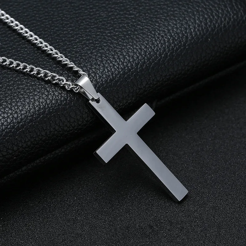 Top Trends: Fashion Cross Pendant Necklace Women Men Stainless Steel Link Chain Charm Necklace Cool Boys Girls Punk Hip Hop Jewelry Gift Shoppable Styles - Image 3