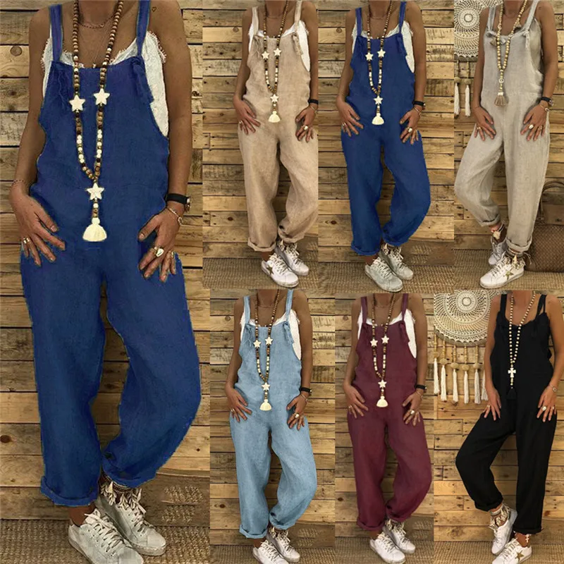 Top Trends: Loose Maternity Bib Pant Suspender Trouser Linen Casual Lady Women One-Piece Wide Leg Romper Overalls Strap Jumpsuit Streetwear Shoppable Styles