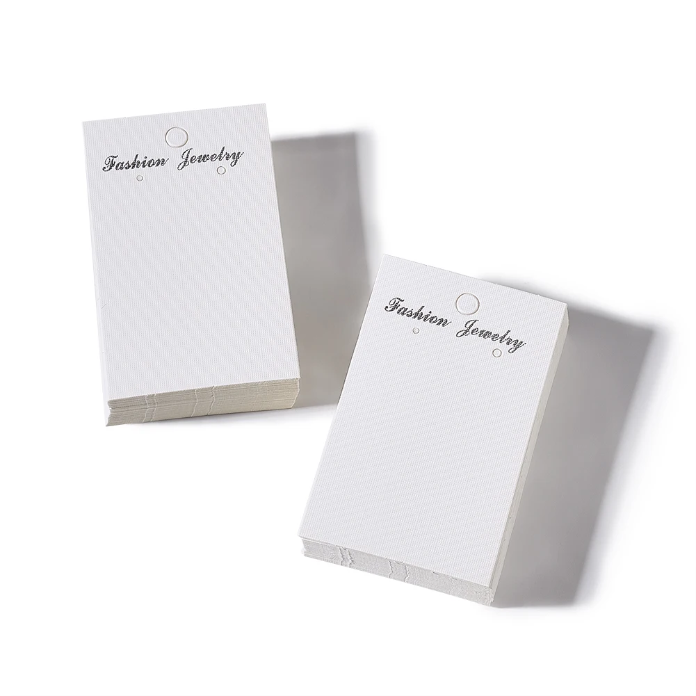 Top Trends: 100Pcs White Paper Earring Card With Three Holes Earring Hang Tag Jewelry Display Packing Card 80x50mm 90x50mm Shoppable Styles