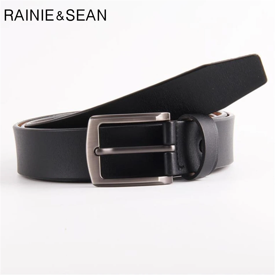 Top Trends: RAINIE SEAN Extra Long Belt Man Belt Genuine Leather Square Buckle Black Casual Mens Belt For Jeans 145CM 150CM 155CM 160CM 165 Shoppable Styles