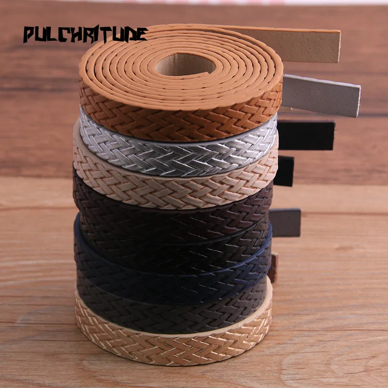 Top Trends: 1Pcs 120 X 10mm 7 Color Weave PU Leather Cord &amp; Rope Diy Jewelry Findings Accessories Jewelry Making Material For Bracelet Shoppable Styles