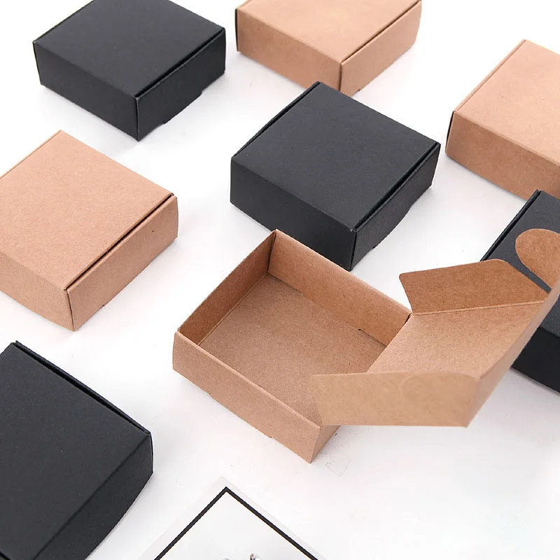 Top Trends: 10pcs Blank Kraft Paper Packaging Box For Earring Diy Jewelry Display Storage Packing Case Wedding Party Handmade Gift Boxes Shoppable Styles