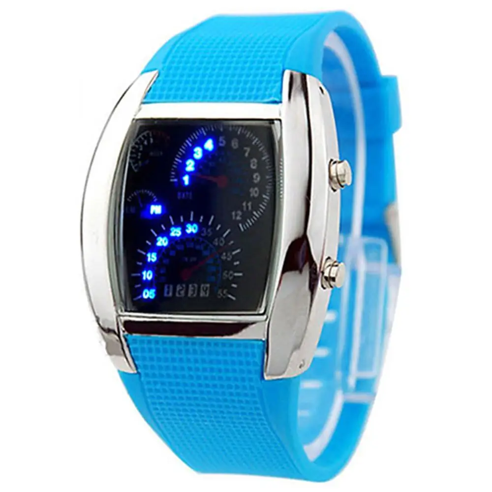 Top Trends: Fashion Men's Women's Sport LED Dashboard Pattern Dial Digital Wrist Watch Gift Shoppable Styles