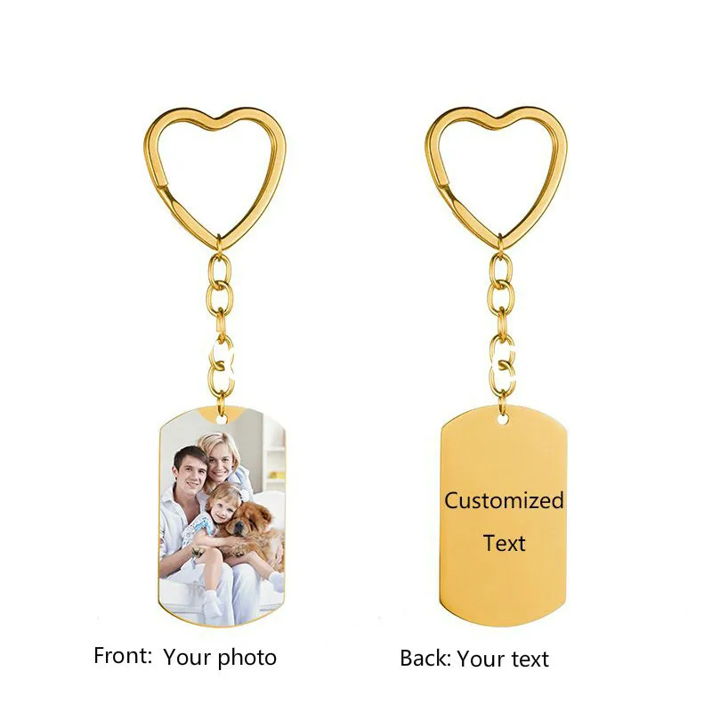 Top Trends: Personalized Name Custom Photo Key Chains Women Heart Shaped Car Bag Keychain Wallet Nameplate Key Chain Best Friend Gift Shoppable Styles