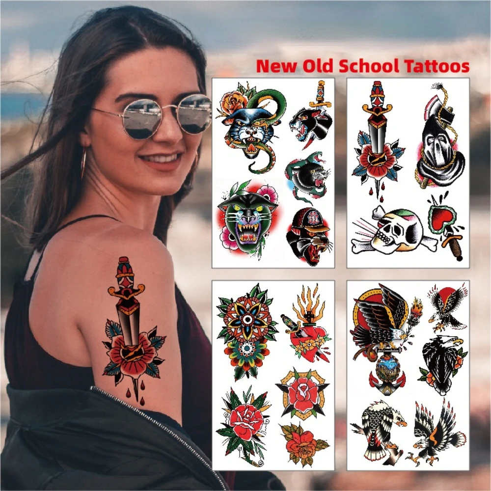 Top Trends: Waterproof Temporary Tatoo Stickers New Old School Color Eagle Leopard Butterfly Flower Arm Tattoo Stickers Body Makeup Stickers Shoppable Styles