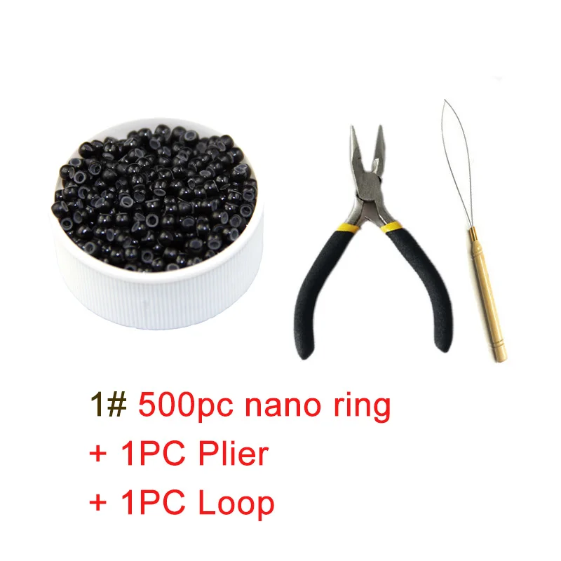 Top Trends: Silicone Nano Rings 500pcs Hair Beads Micro Beads Kits Dreadlock Hair Extension Tools+ Plier And Loop Fashion Salon Hairstylist Shoppable Styles