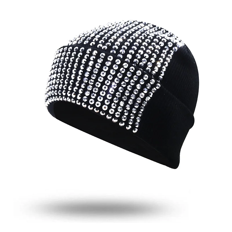 Top Trends: New Diamond Skullies Beanies Men Winter Hat Women Knitted Hats For Mrs Cap Winter Beanie Hat Gorro Warm Brimless Bonnet Lady Cap Shoppable Styles