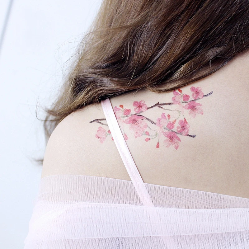 Top Trends: Waterproof Temporary Tatoo Cherry Blossoms Tattoo Stickers Flower Tattoo Stickers Fashion Arm Leg Clavicle Tattoo Stickers Shoppable Styles