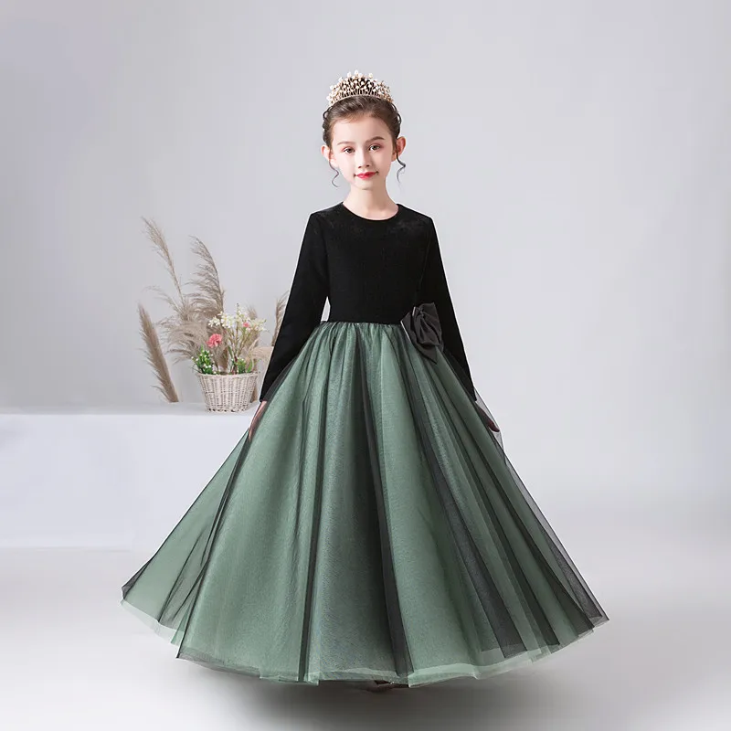 Top Trends: Dideyttawl Long Sleeves Tulle Flower Girl Dresses 2023 Kid Princess Dress For Wedding Birthday Party Velvet Formal Pageant Gowns Shoppable Styles