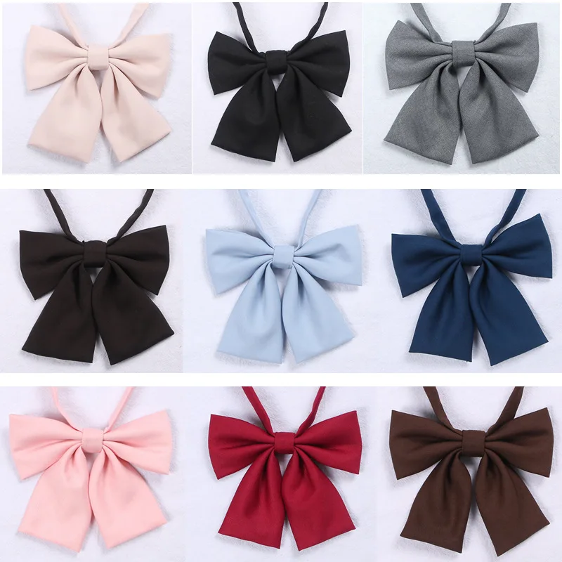 Top Trends: Japanese School JK Uniform Bow Tie For Girls Butterfly Cravat Solid Color School Sailor Suit Uniform Accessories Flowers Tie Shoppable Styles