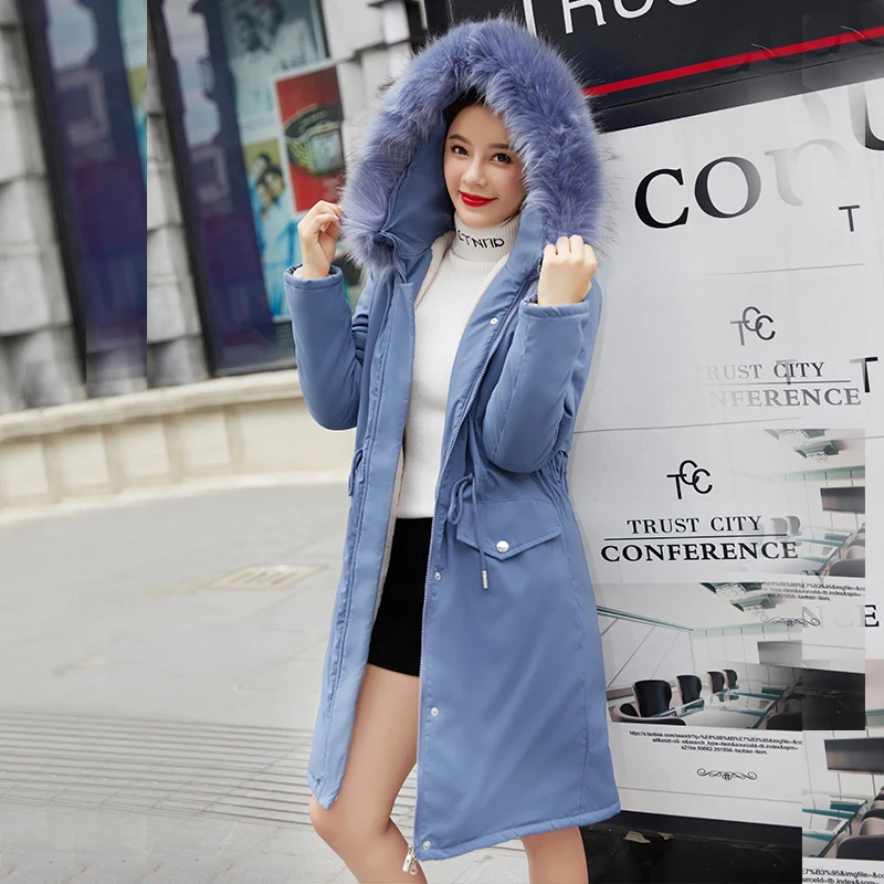 Top Trends: Winter Parkas Jacket 2019 Winter Women's Jacket Fashion Hooded Fur Collar Thick Warm Long Winter Coats -30 Degree Snow Jackets Shoppable Styles - Image 3