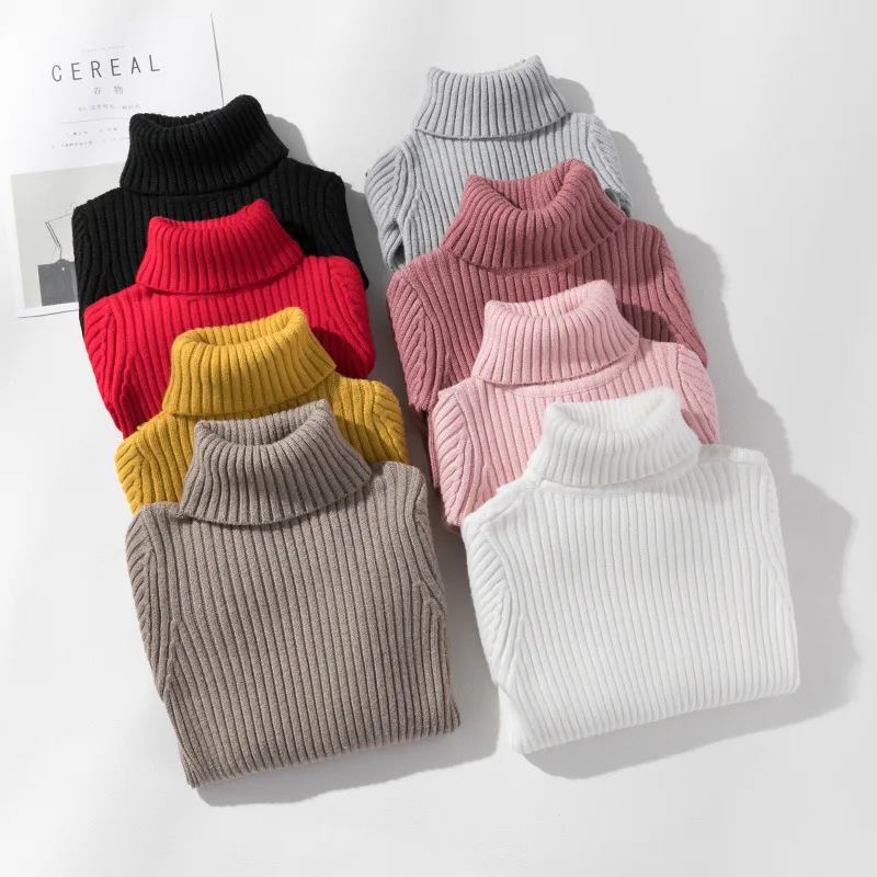 Top Trends: Girls Sweaters Turtleneck Solid Color Knitting Sweater Autumn Children Clothing White Pullover Kids Tops 2t 3t 4t 8 12 13 Years Shoppable Styles