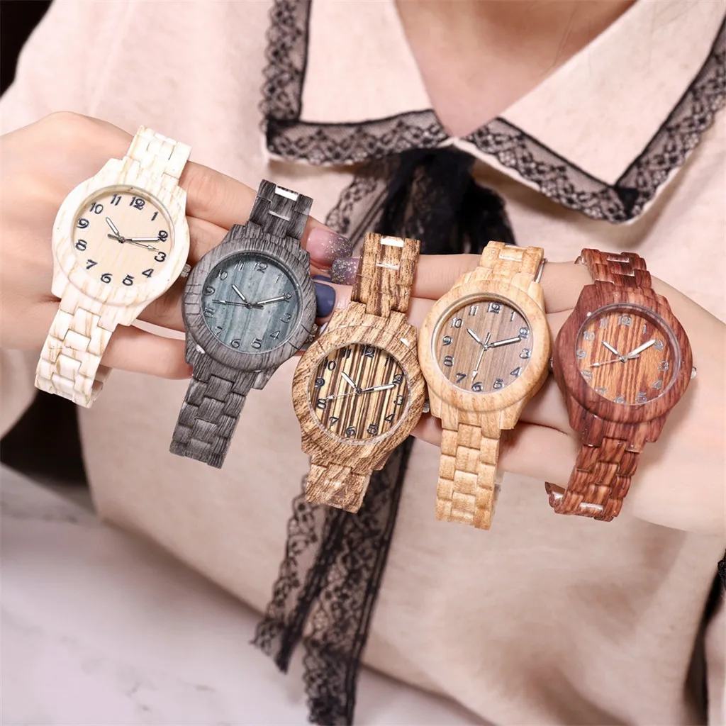 Top Trends: Ladies Watches Fashion Women&#039;s Watch Wood Grain Shock Resistant Quartz Wristwatches Female Clock Relogio Feminino Zegarek Damski Shoppable Styles