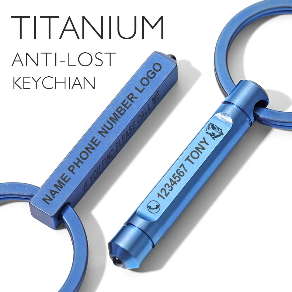 Top Trends: Titanium Custom Lettering Anti-lost Break Window Escape Car Keychians Key Rings Holder For Man Male Creativity Gift Wholesale Shoppable Styles