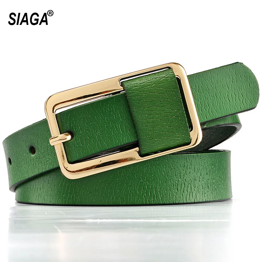 Top Trends: Fashionable Personality Green Belt Simple Narrow Waistband Skirt Decorative Genuine Belts For Women Accessories FCO143 Shoppable Styles