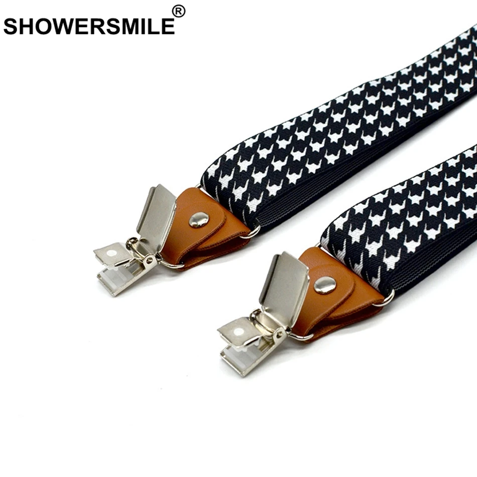 Top Trends: Houndstooth Suspenders Men For Pants Fashion Casual Straps With Leather Adjustable 3 Cilps Y Back Braces Male Belts 120cm*3.5cm Shoppable Styles - Image 5