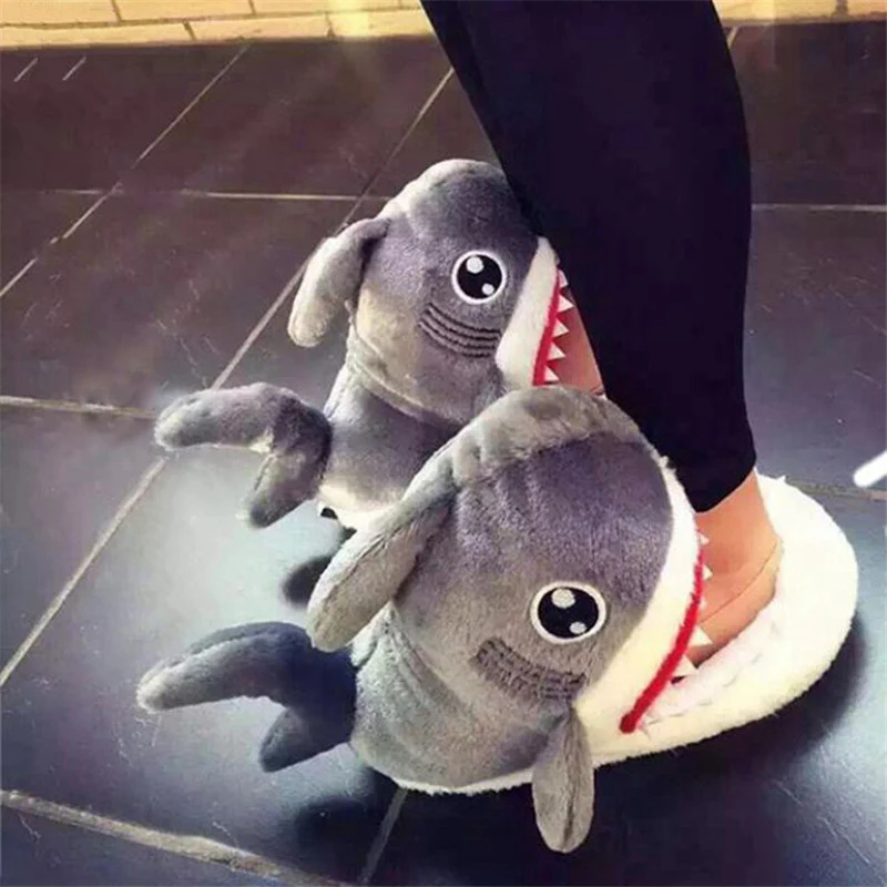 Top Trends: Shark Slippers Boys Funny Winter Shoes Unisex Couple Slippers Designer Cartoon Men Indoor Home Slippers 2022 News Animal Shoes Shoppable Styles