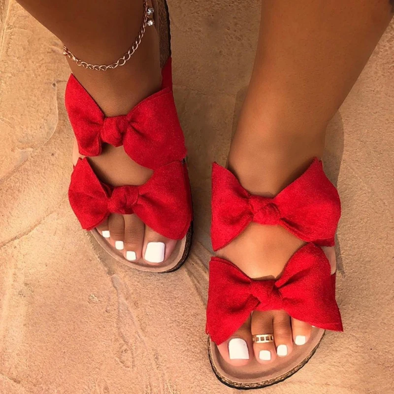 Top Trends: New Summer Women Sandals Silk Bow Flat Shoes Ladies Beach Shoes Slipper Outdoor Fashion Student Home Casual Slippers 35-43 Shoppable Styles