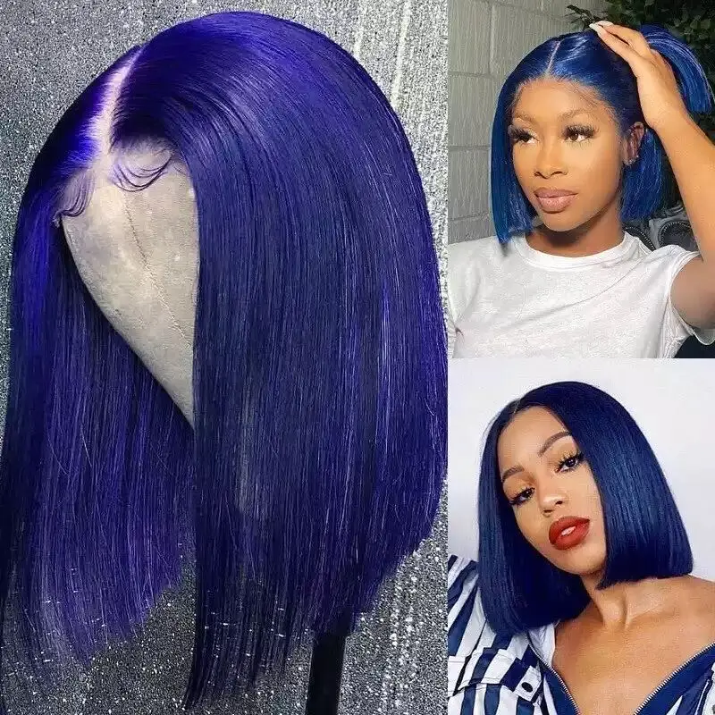 Top Trends: Blue 613 Blonde Bob Wig Lace Front Human Hair Wigs 13x4 Short Bob Brazilian Straight HD Transparent Lace Frontal Wig For Women Shoppable Styles