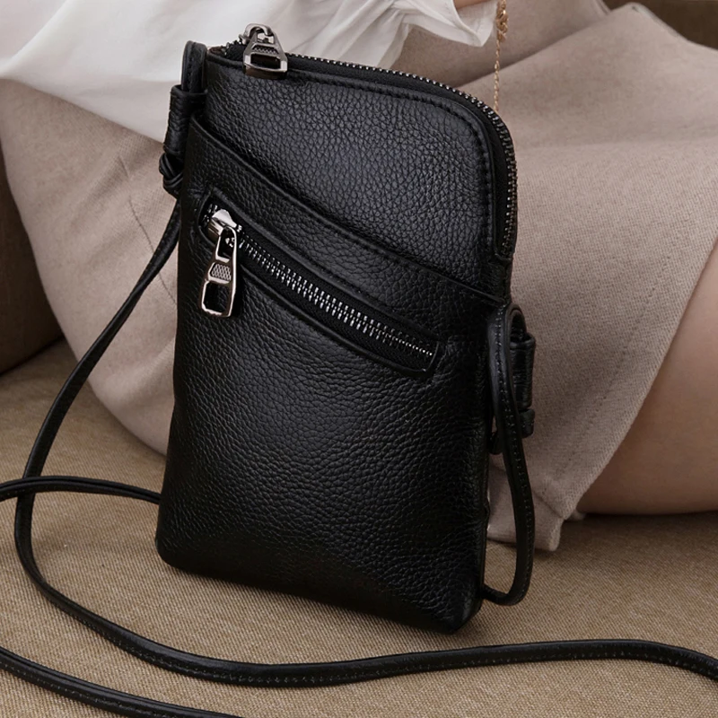 Top Trends: 2023 Summer New Women Genuine Leather Shoulder Messenger Bags Female Cellphone Crossbody Bag Softness Small Purses And Handbags Shoppable Styles