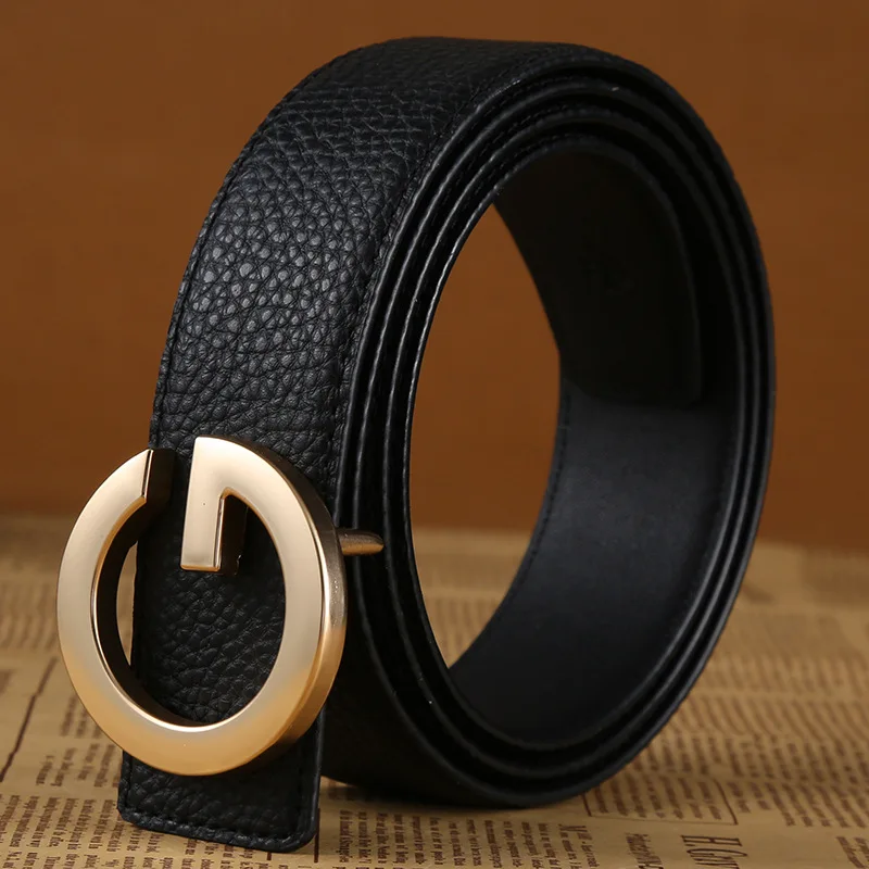 Top Trends: Men's Belt Leisure Lychee Grain Leather Belt Fashion Alloy Smooth G Buckle Belt Designer Belts Men High Quality Male Luxury Belt Shoppable Styles - Image 6