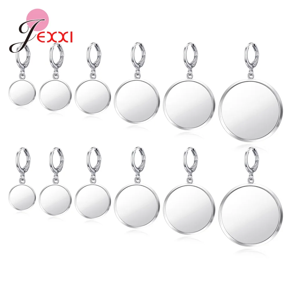 Top Trends: 10pairs / Lot 925 Sterling Silver Earrings Hook Cabochon Blank Base10 12 14 18 20 25mm DIY Jewelry Making Accessories Supplies Shoppable Styles