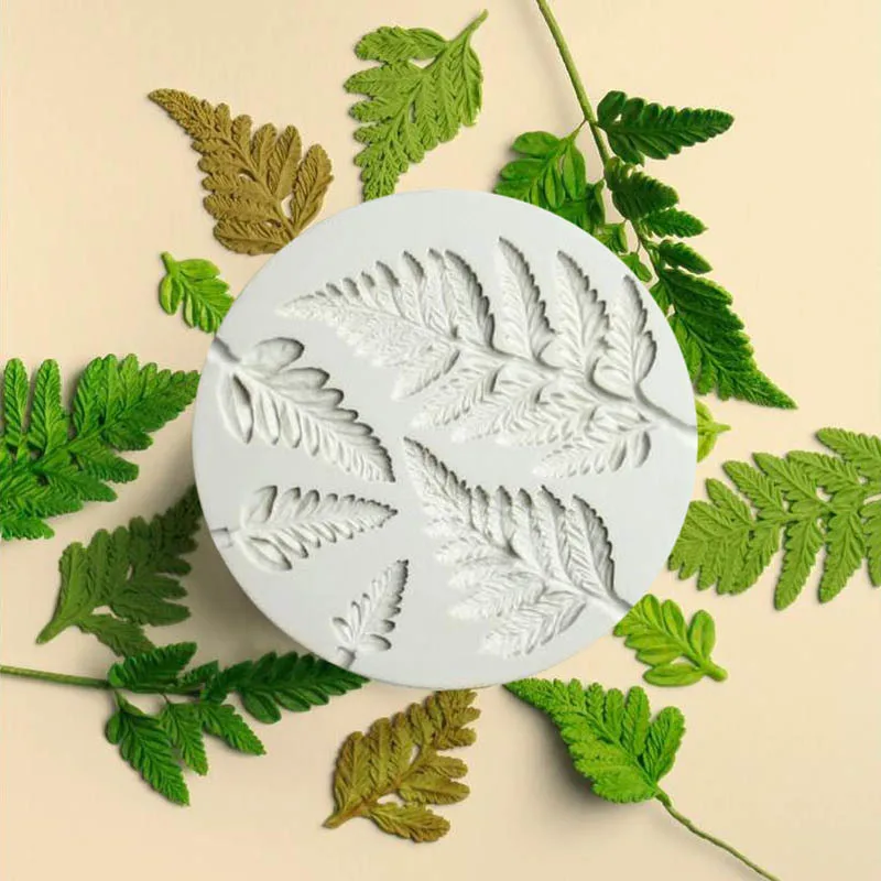 Top Trends: DIY Round Fern Leaf Modeling Liquid Silicone Mold Leaf Leaf Pendant Keychain Mold Fondant Soft Pottery Clay Epoxy Modeling Tool Shoppable Styles