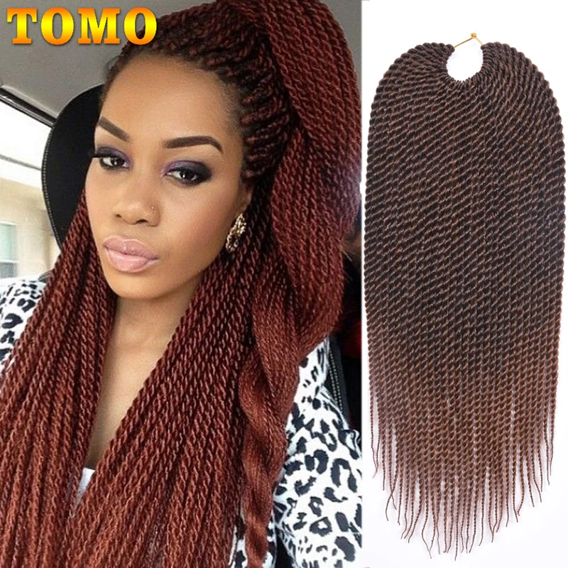 Top Trends: TOMO 14 16 18 20 22Inch 30Roots / Pack Crotchet Braids 16 Colors Synthetic Senegalese Twist Braiding Hair Crochet Hair Extensions Shoppable Styles