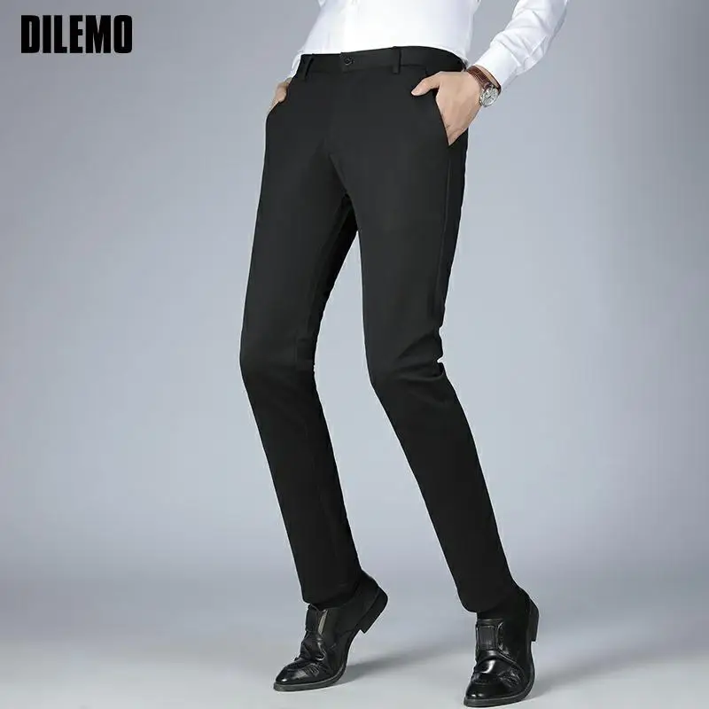 Top Trends: DILEMO Trousers Non-ironing Wrinkle Free New Brand Casual Elastic Long Men Pants Business Straight Fashion Men's Clothing Shoppable Styles