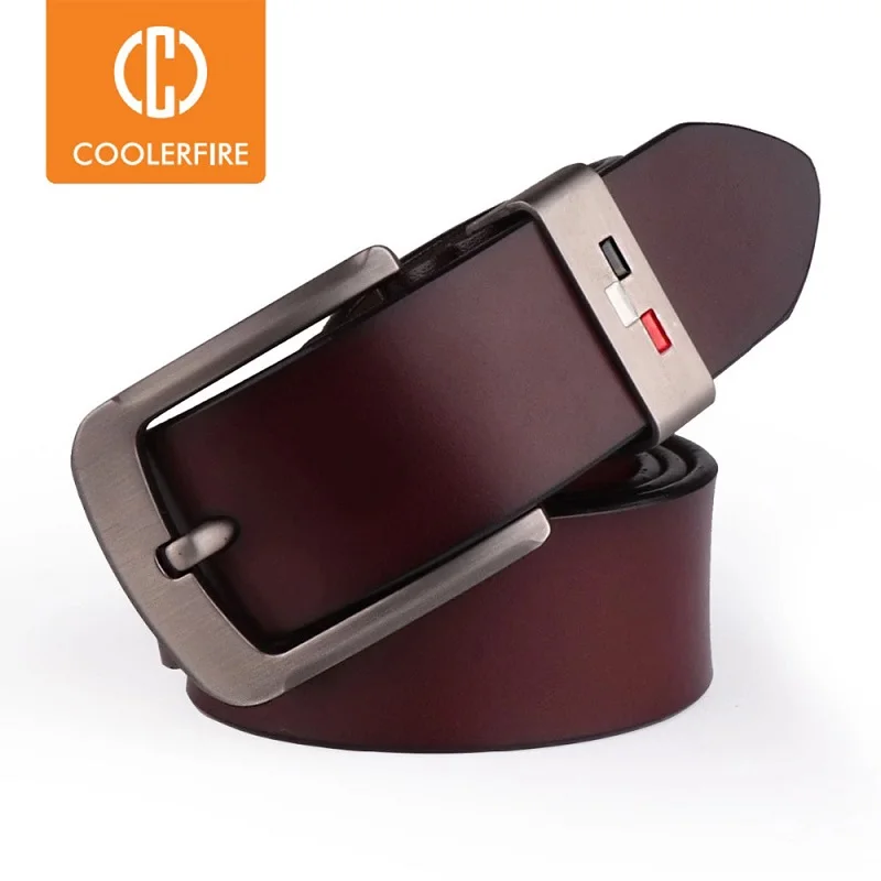 Top Trends: COOLERFIRE New Men Genuine Leather Belts High Quality Vintage Style Male Strap Classic Jeans Leather Belts For Men 051 Shoppable Styles