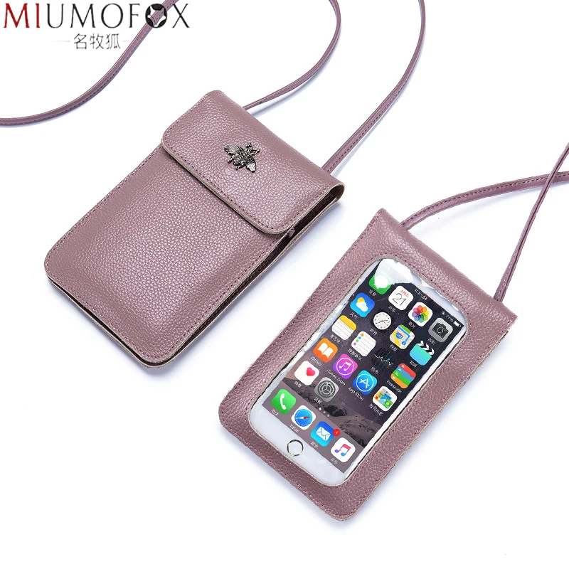 Top Trends: Luxury Brand Lady Phone Bag Designer Transparent Touch Screen Long Wallet Genuine Leather 2023 Women Crossbody Bag For IPhone 13 Shoppable Styles