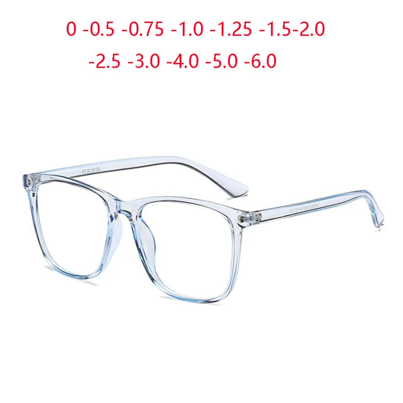 Top Trends: Anti-blue Light Unisex Prescription Eyeglasses Ultralight TR90 Sun Photochromic Square Nearsighted Glasses 0 -0.5 -0.75 To -6.0 Shoppable Styles