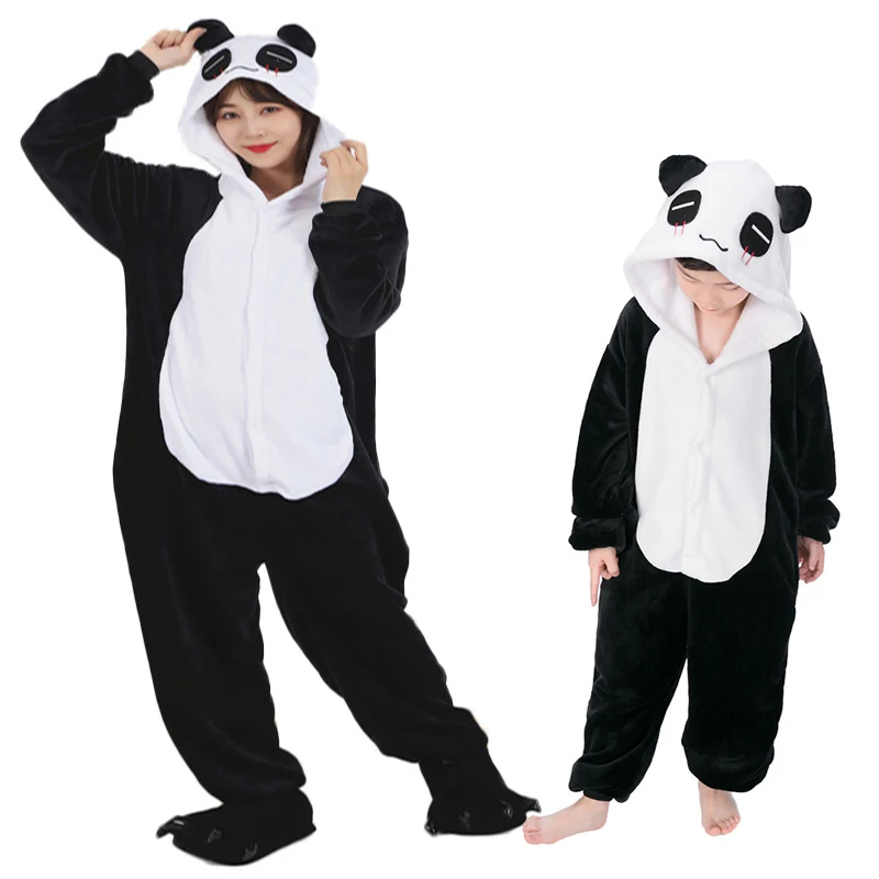 Top Trends: One Piece Hooded Jumpsuits For Adult Baby Girl Clothes Children Panda Pajamas Winter Animal Onesies Cartoon Sleepwear Pyjamas Shoppable Styles