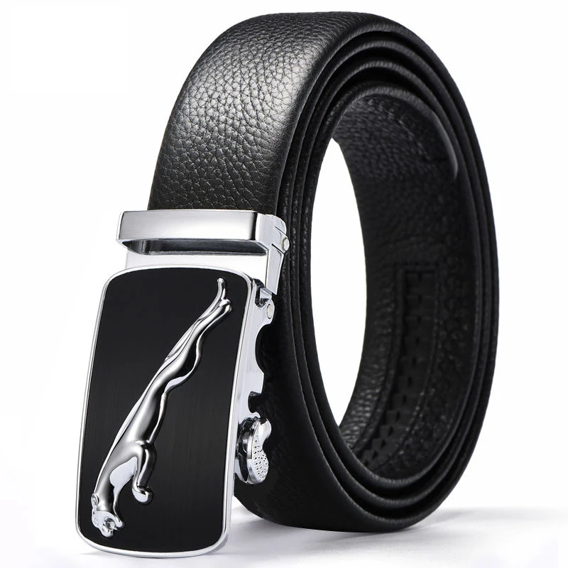 Top Trends: New Men's Belt Leather Sports Car Auto Buckle Black Waistband Korean Youth Business Trend Texture Genuine Flexible Belt 120cm Shoppable Styles