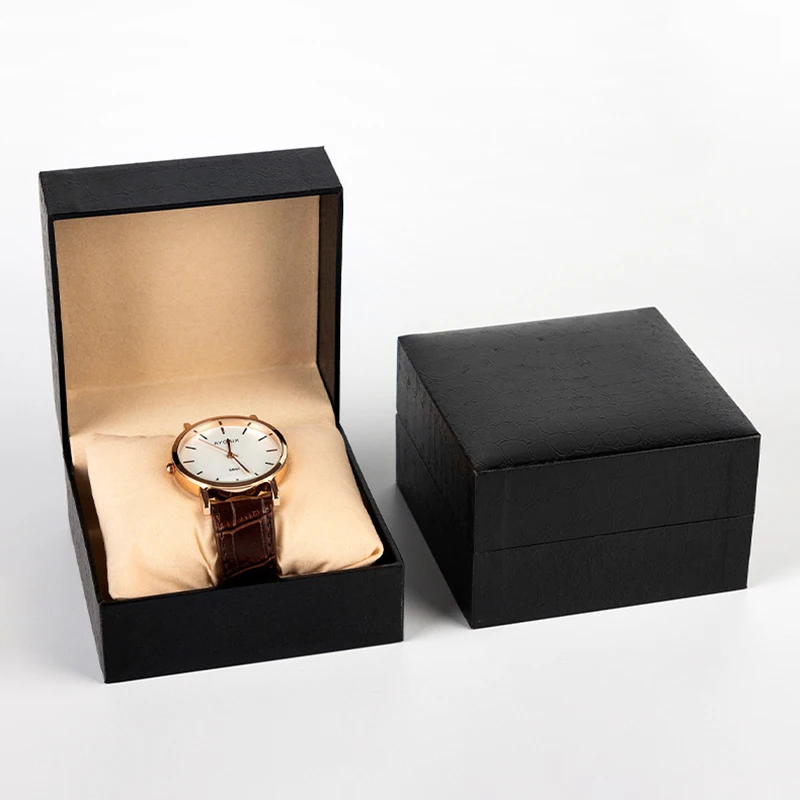 Top Trends: Luxury Edition Single Watch Jewelry Box With Pillow Leather Black And White Two Style Jewelry Watch Storage Box Shoppable Styles