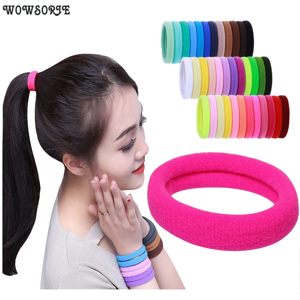 Top Trends: 4.3cm Women Ponytail Holder Rubber Band Scrunchie Headband Girl Yoga Hair Tie Nylon Elastic Hair Band Hair Accessories 30pcs / Lot Shoppable Styles